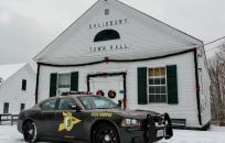 Salisbury Town Hall with a police car in front